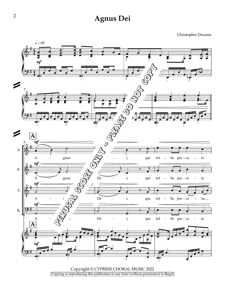 Agnus Dei Agnus Dei 4-Part scores gallery preview page 2