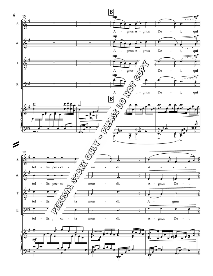 Agnus Dei Agnus Dei 4-Part scores gallery preview page 4