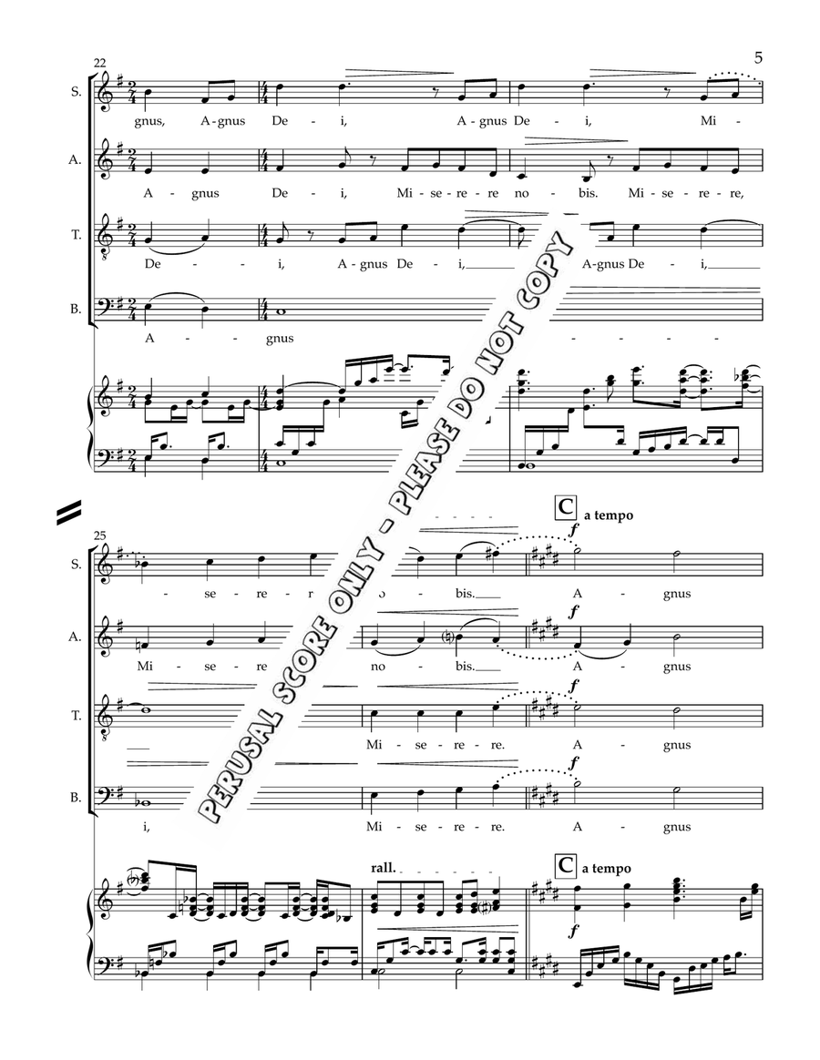 Agnus Dei Agnus Dei 4-Part scores gallery preview page 5