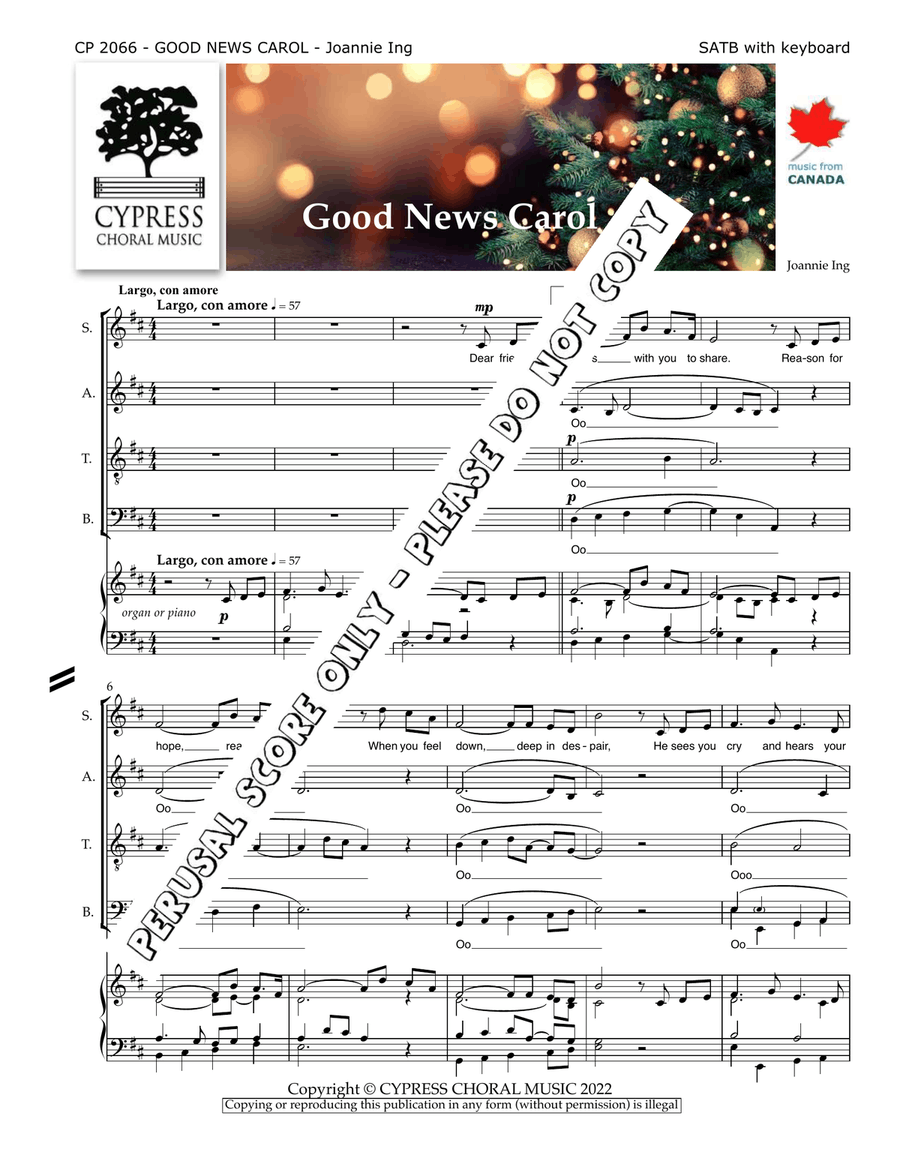 Good News Carol Good News Carol 4-Part scores gallery preview page 2