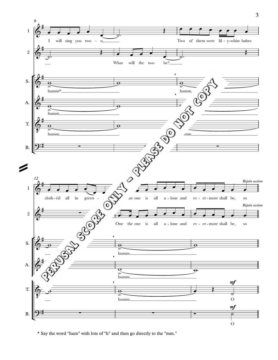 Come And I Will Sing You Come And I Will Sing You 4-Part scores gallery preview page 3