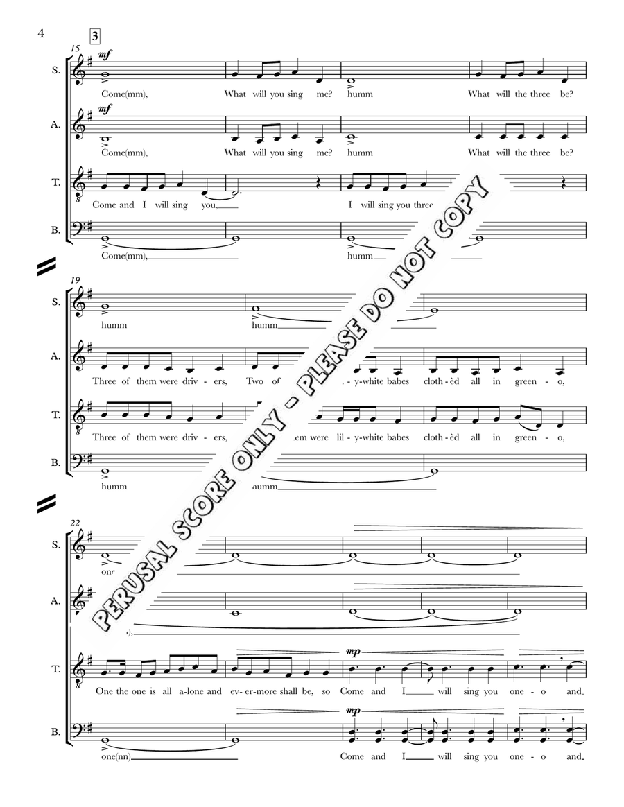 Come And I Will Sing You Come And I Will Sing You 4-Part scores gallery preview page 4