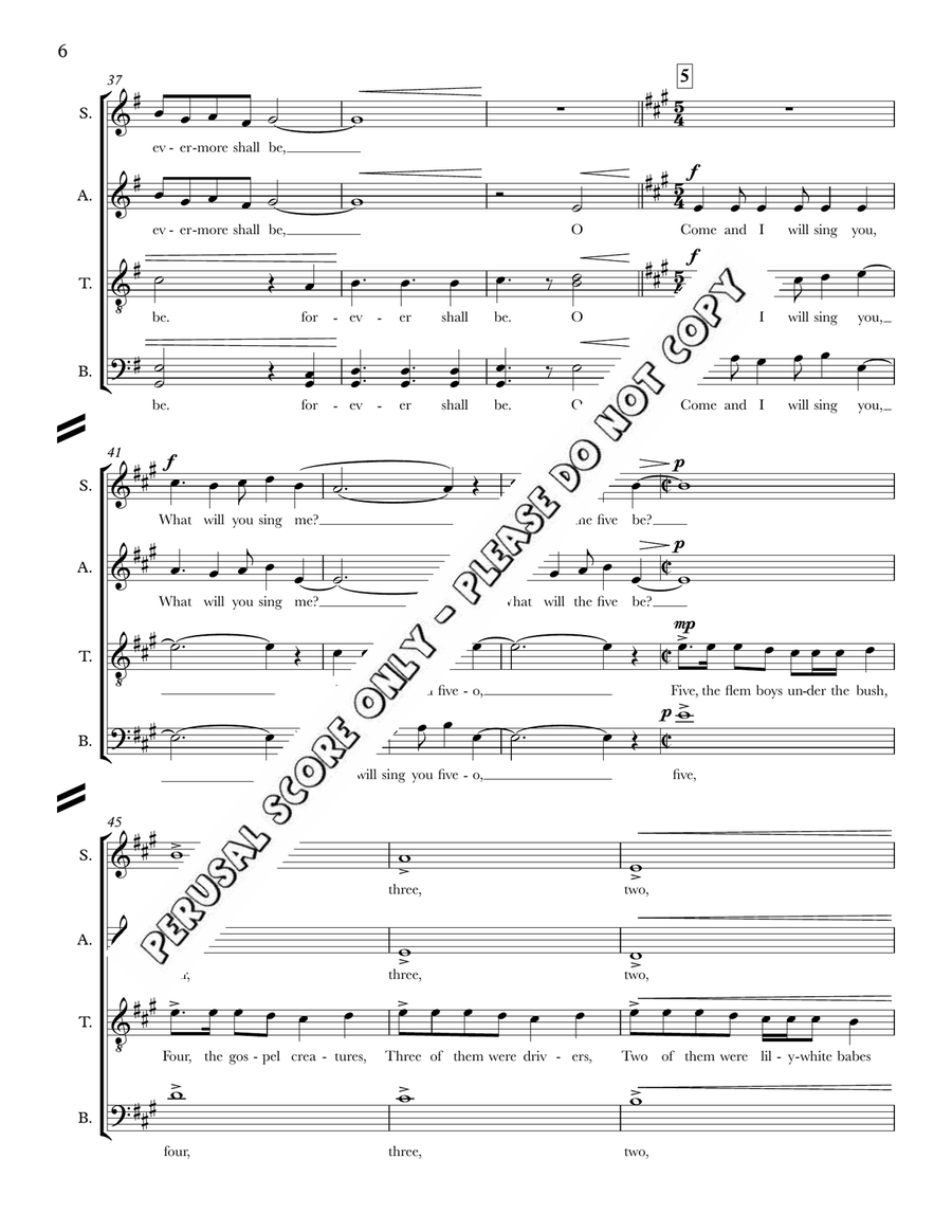 Come And I Will Sing You Come And I Will Sing You 4-Part scores gallery preview page 6