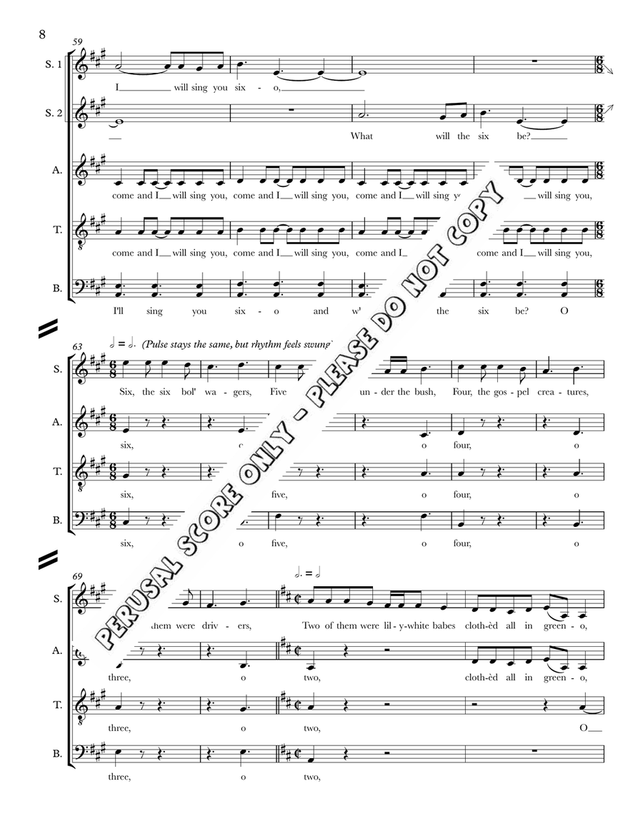 Come And I Will Sing You Come And I Will Sing You 4-Part scores gallery preview page 8