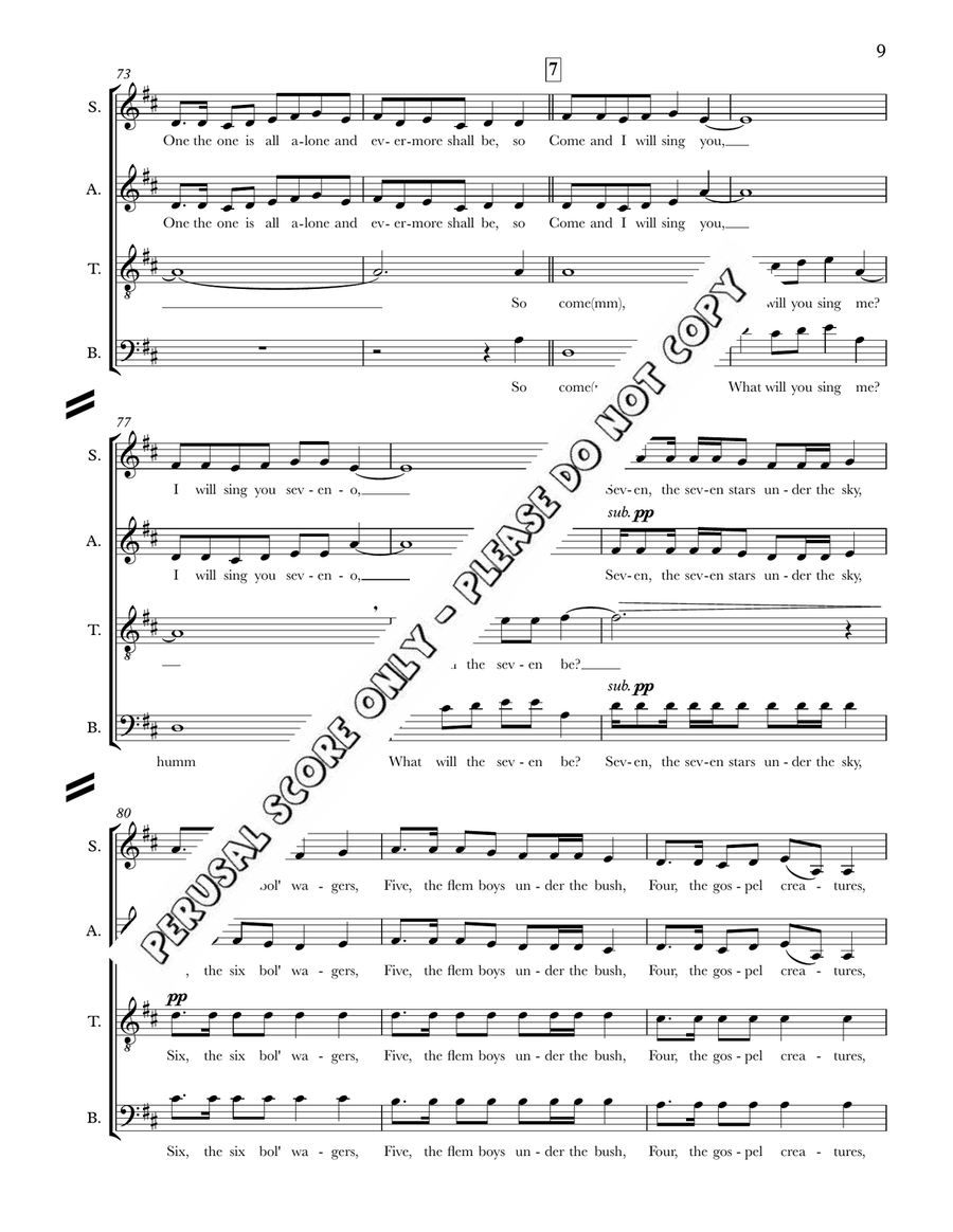 Come And I Will Sing You Come And I Will Sing You 4-Part scores gallery preview page 9