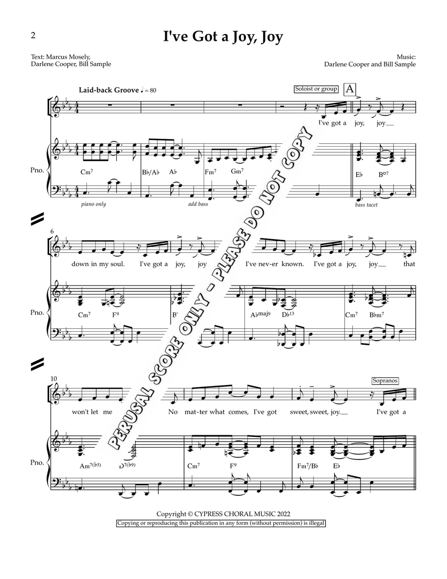 I’ve Got A Joy, Joy I’ve Got A Joy, Joy 4-Part scores gallery preview page 2