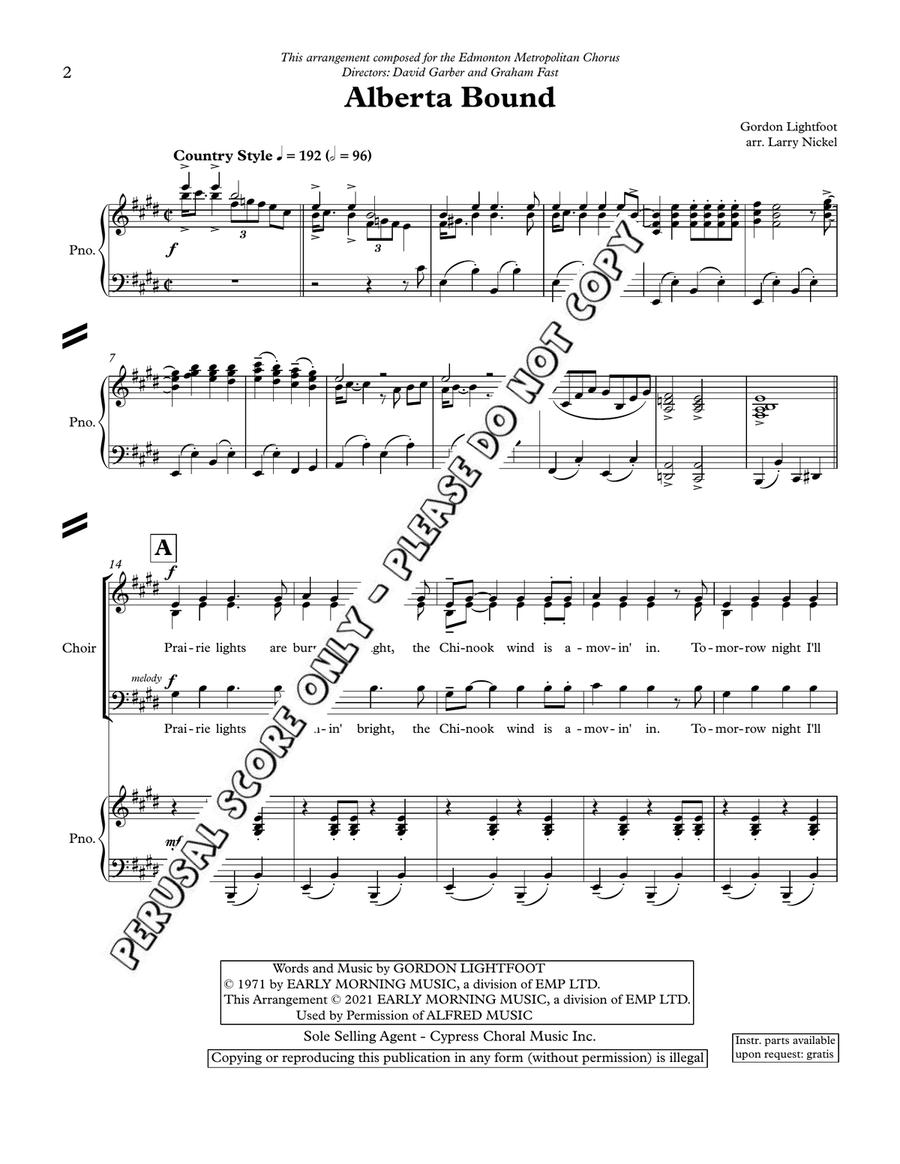 Alberta Bound Alberta Bound 4-Part scores gallery preview page 2