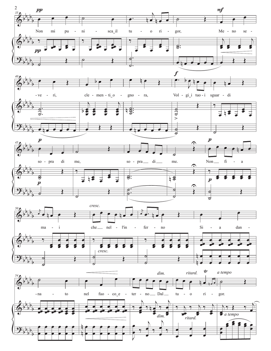 FÉTIS: Pietà, Signore! (transposed to B-flat minor) Piano, Vocal scores gallery preview page 3