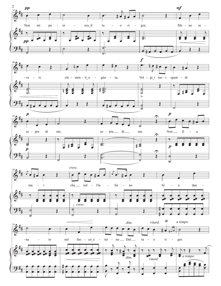 FÉTIS: Pietà, Signore! (transposed to B minor) Piano, Vocal scores gallery preview page 3