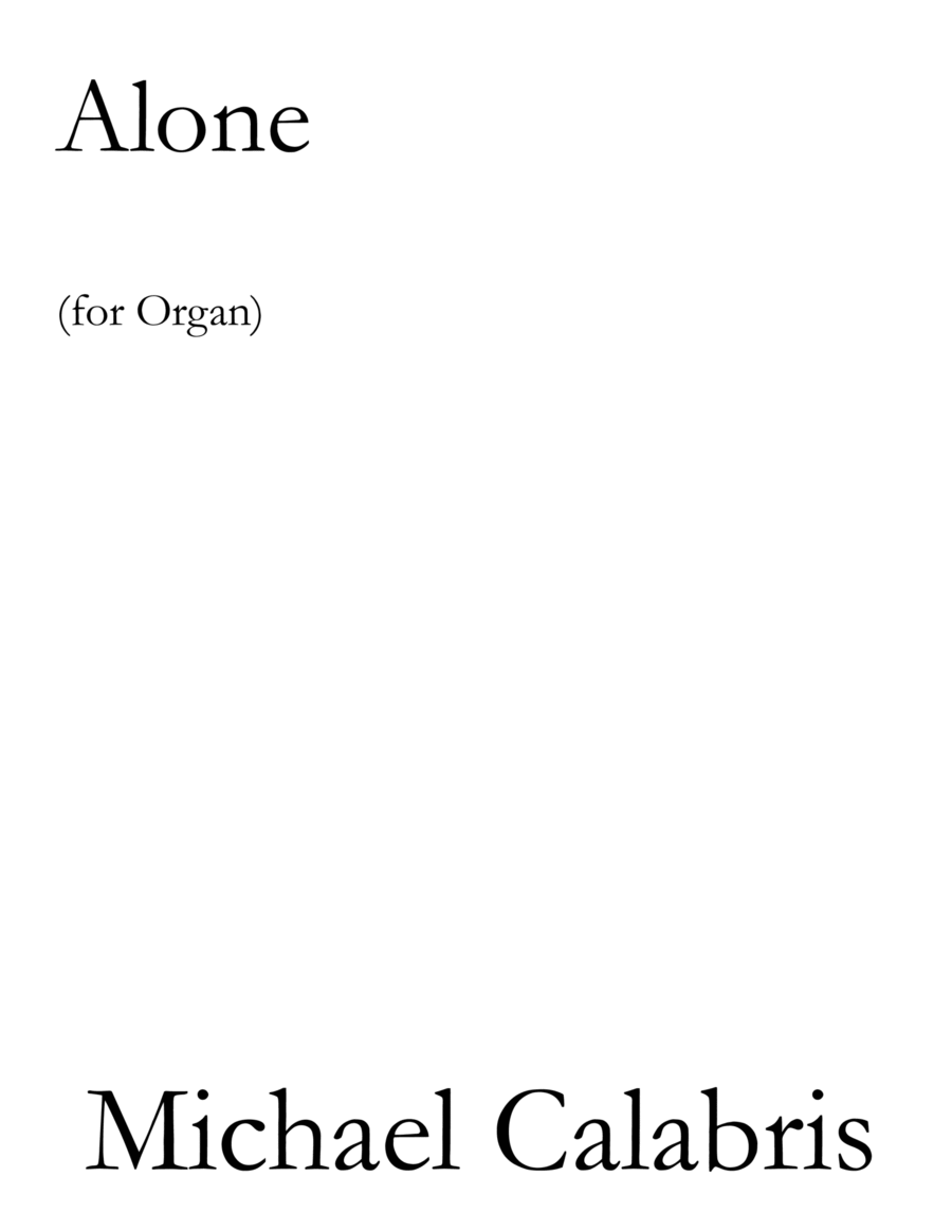 Alone (for Organ) Organ Solo scores gallery preview page 1