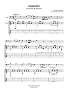 Lamento (for Cello & Guitar) String Duet scores gallery preview page 3