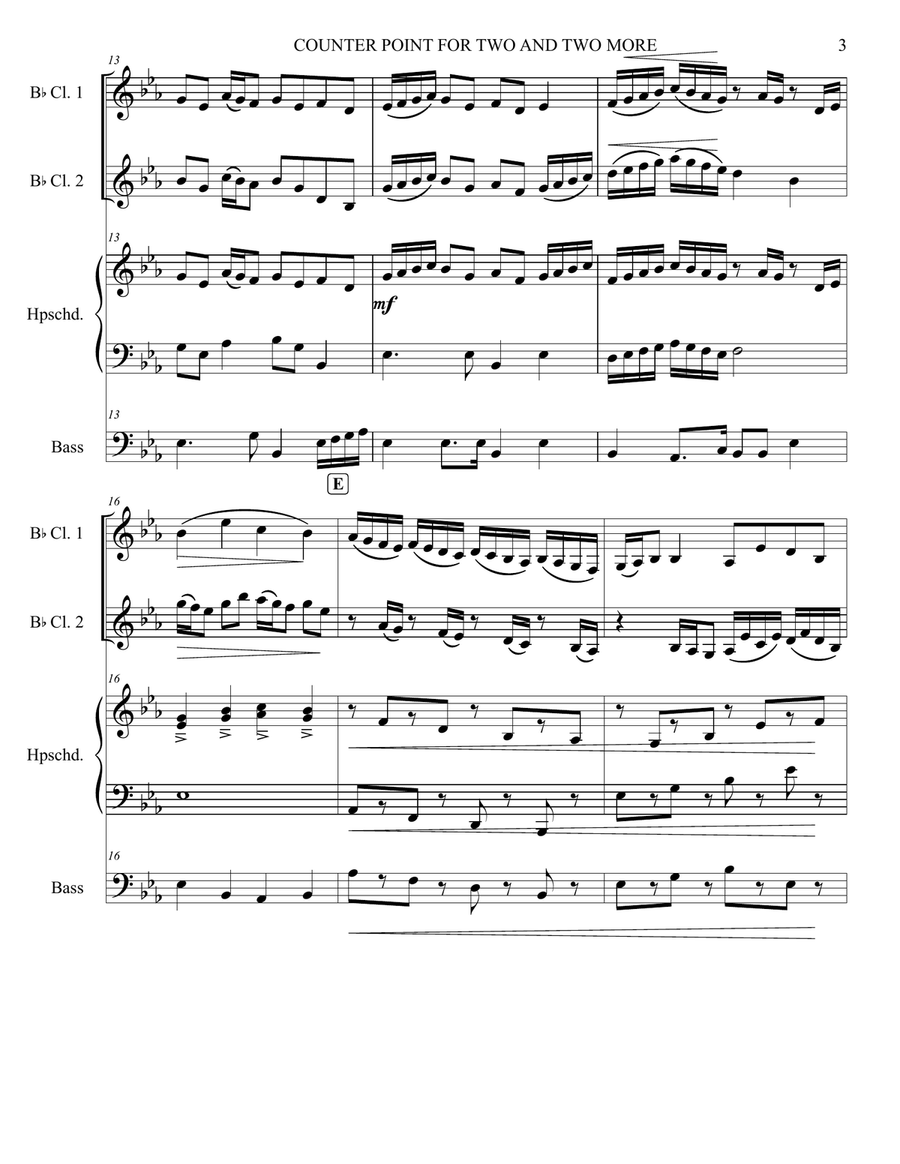 COUNTER POINT FOR TWO AND TWO MORE Clarinet Duet scores gallery preview page 3