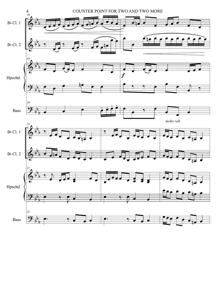 COUNTER POINT FOR TWO AND TWO MORE Clarinet Duet scores gallery preview page 4