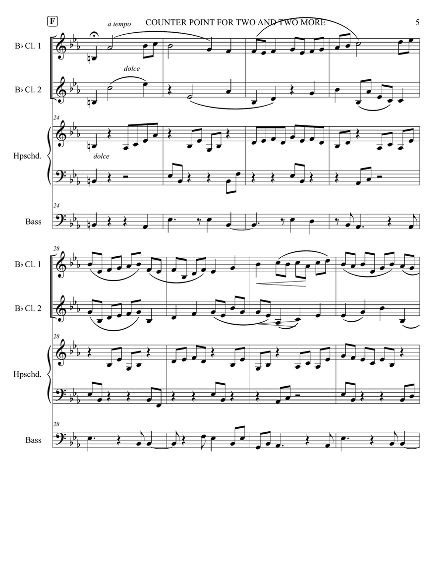 COUNTER POINT FOR TWO AND TWO MORE Clarinet Duet scores gallery preview page 5