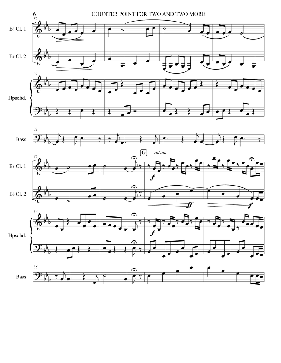 COUNTER POINT FOR TWO AND TWO MORE Clarinet Duet scores gallery preview page 6