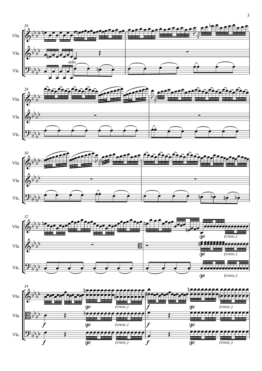 Vivaldi: Winter (complete) for string trio String Trio scores gallery preview page 5