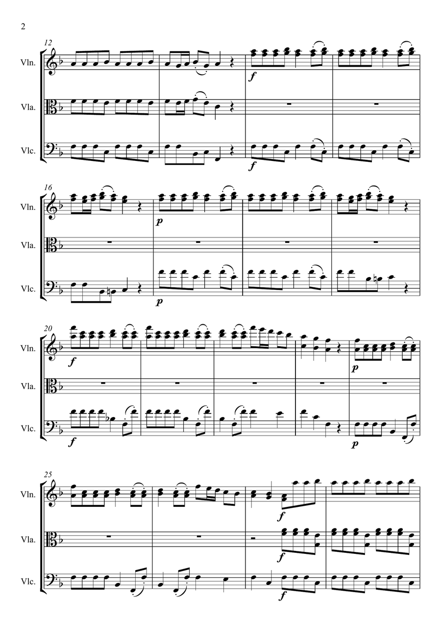 Vivaldi: Autumn (complete) for string trio String Trio scores gallery preview page 4