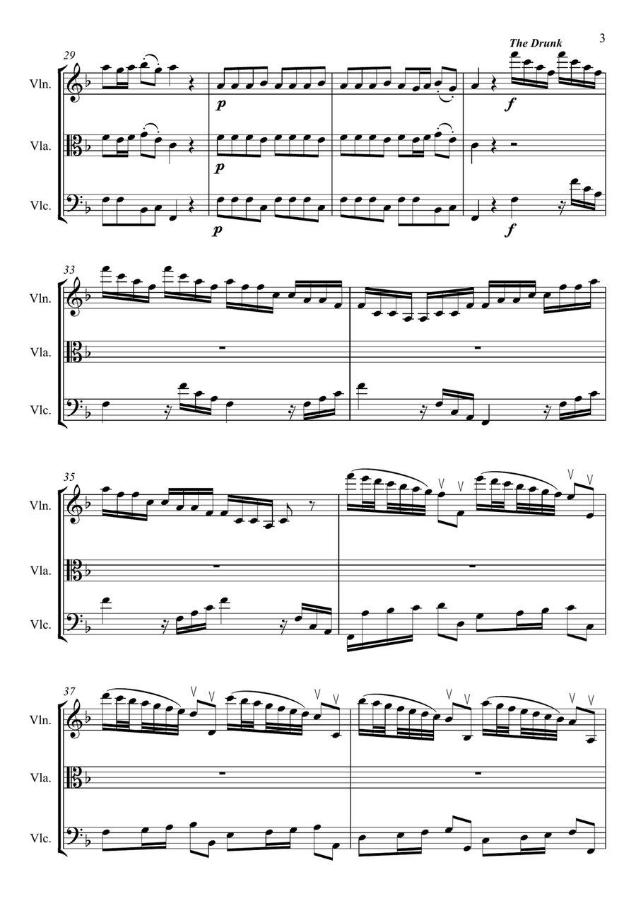 Vivaldi: Autumn (complete) for string trio String Trio scores gallery preview page 5