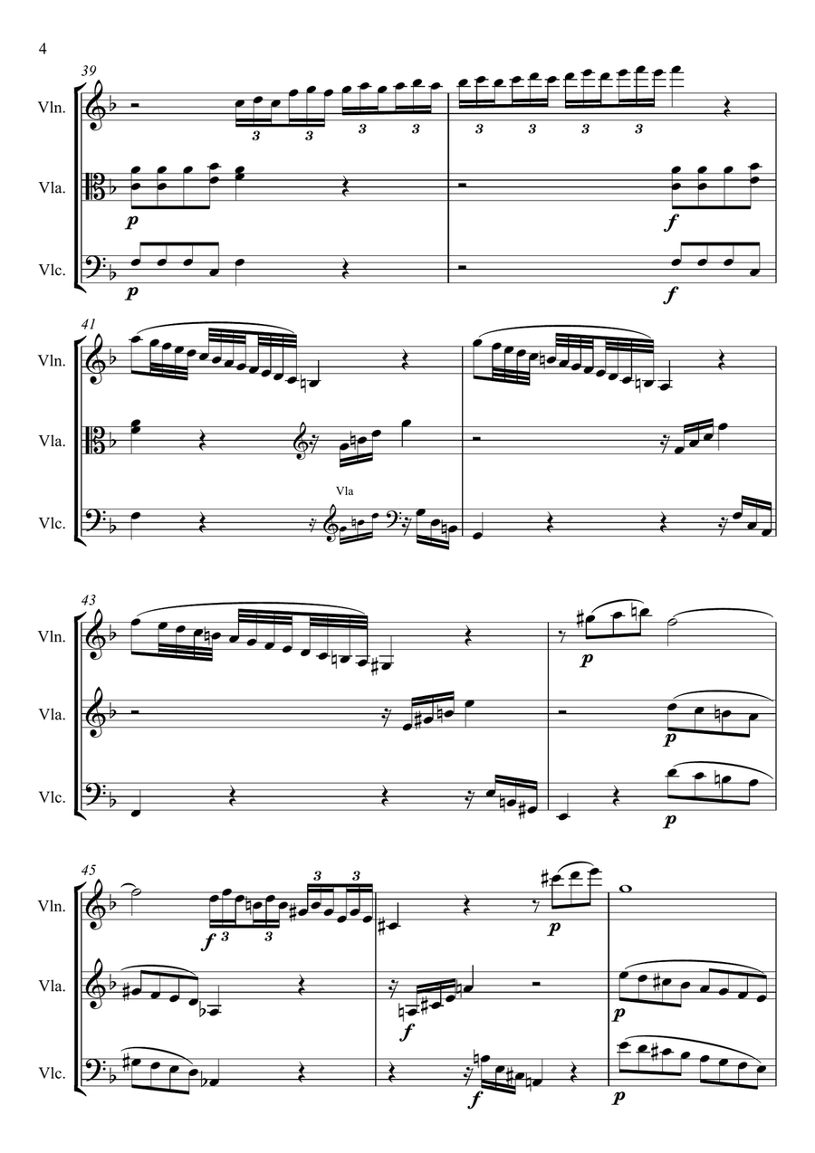 Vivaldi: Autumn (complete) for string trio String Trio scores gallery preview page 6