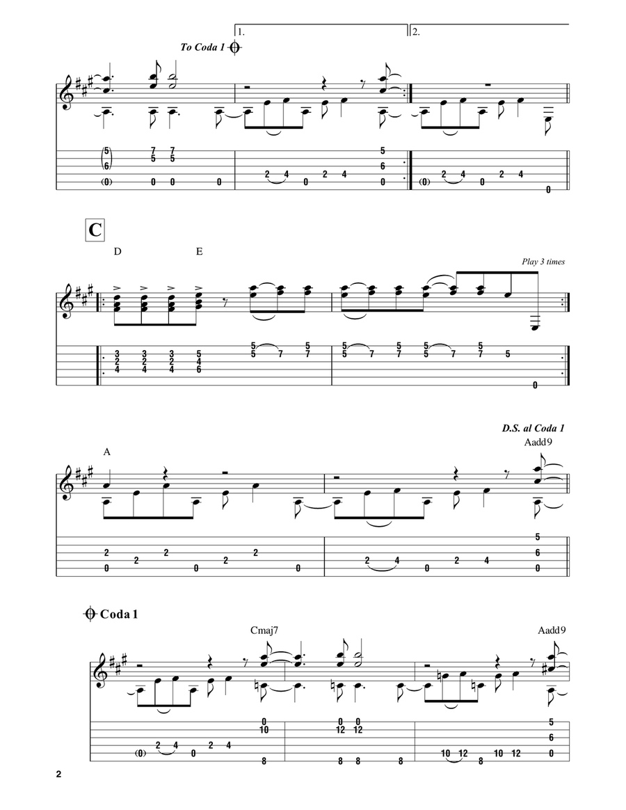 Linus And Lucy (from A Charlie Brown Christmas) by Vince Guaraldi Electric Guitar - Digital Sheet Music page 2