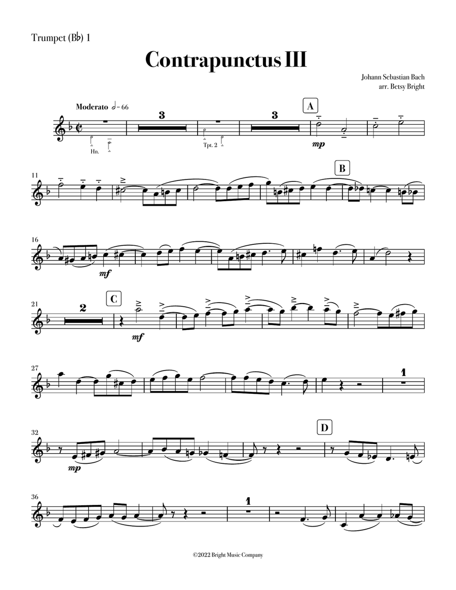 Contrapunctus III Brass Ensemble scores gallery preview page 2