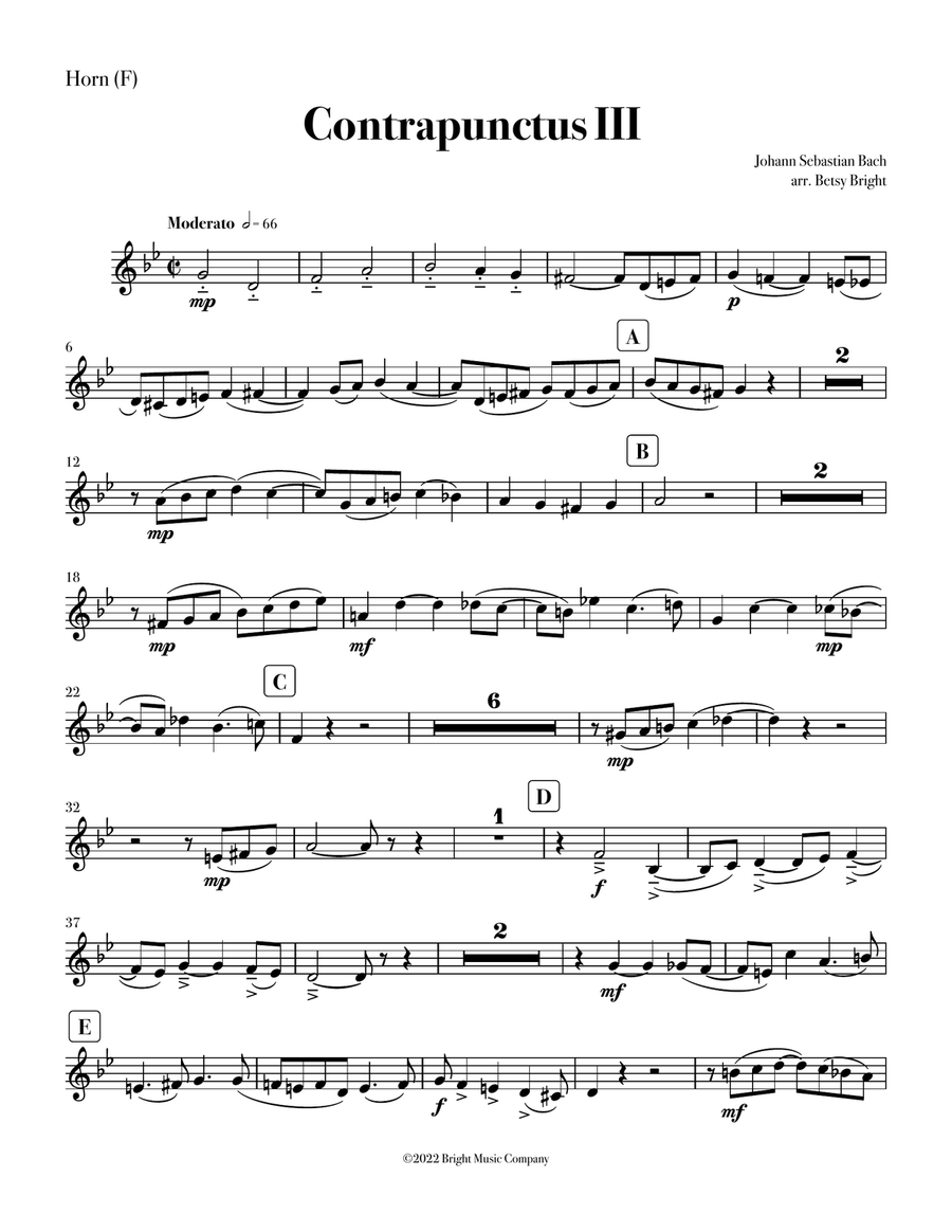 Contrapunctus III Brass Ensemble scores gallery preview page 6