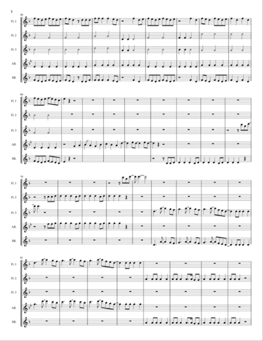 My Songs Know What You Did In The Dark (light Em Up) Woodwind Quintet scores gallery preview page 3