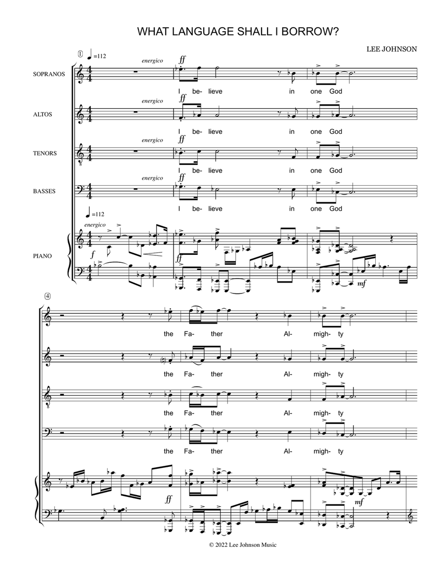 What Language Shall I Borrow? 4-Part scores gallery preview page 3