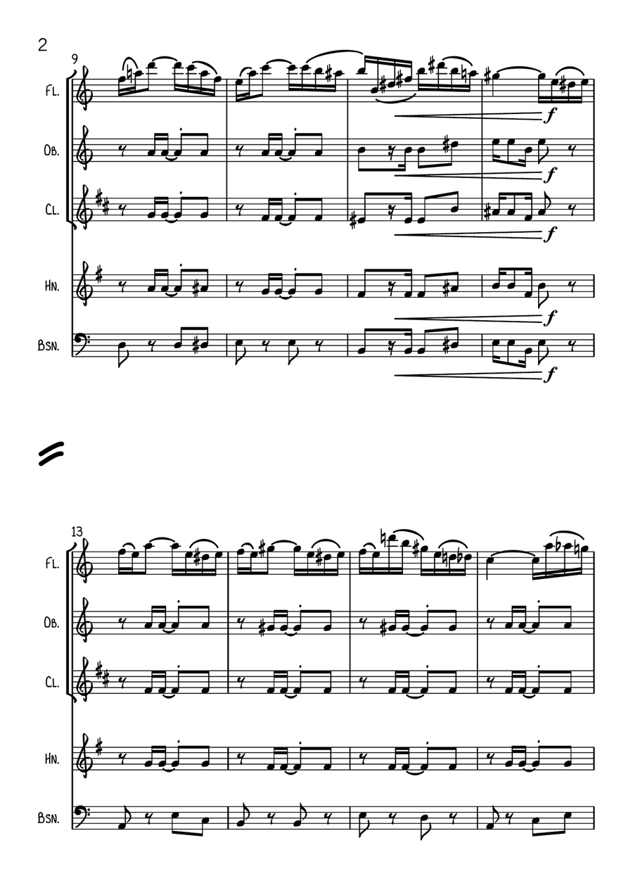 Tico-Tico no Fuba Woodwind Quintet scores gallery preview page 3
