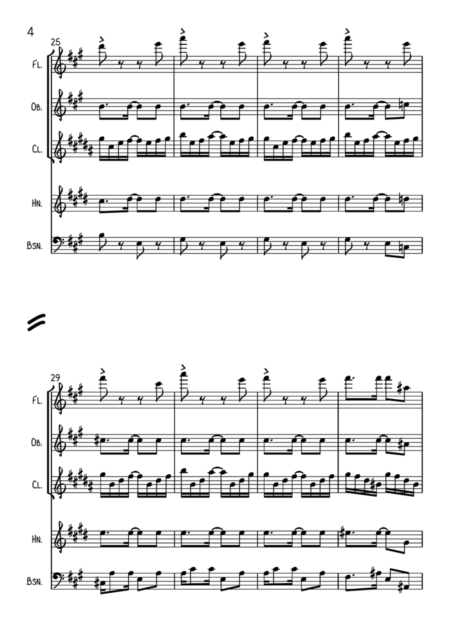 Tico-Tico no Fuba Woodwind Quintet scores gallery preview page 5