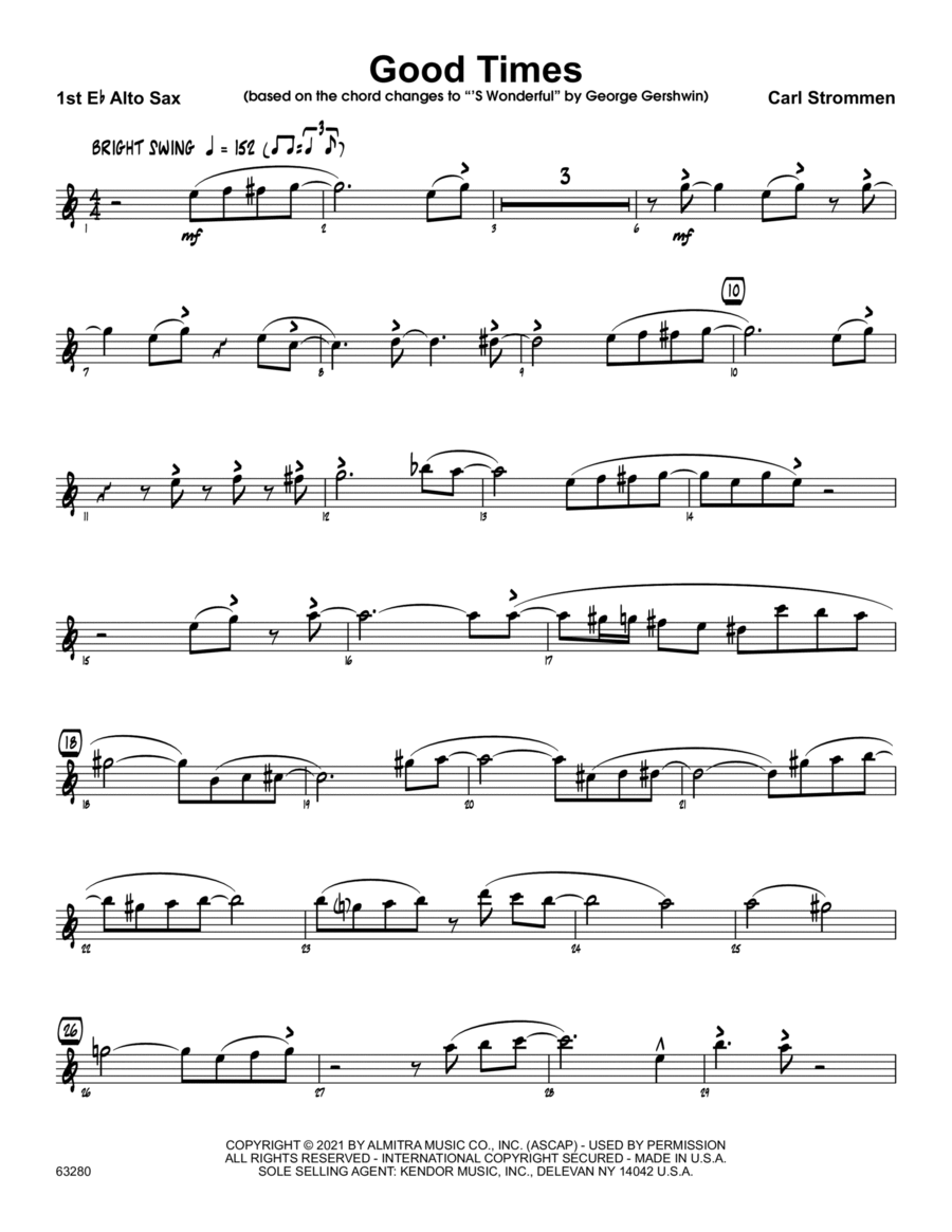 Good Times - 1st Eb Alto Saxophone Jazz Ensemble scores gallery preview page 1