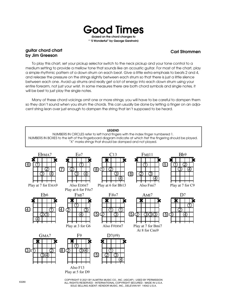 Good Times - Guitar Chord Chart Guitar scores gallery preview page 1