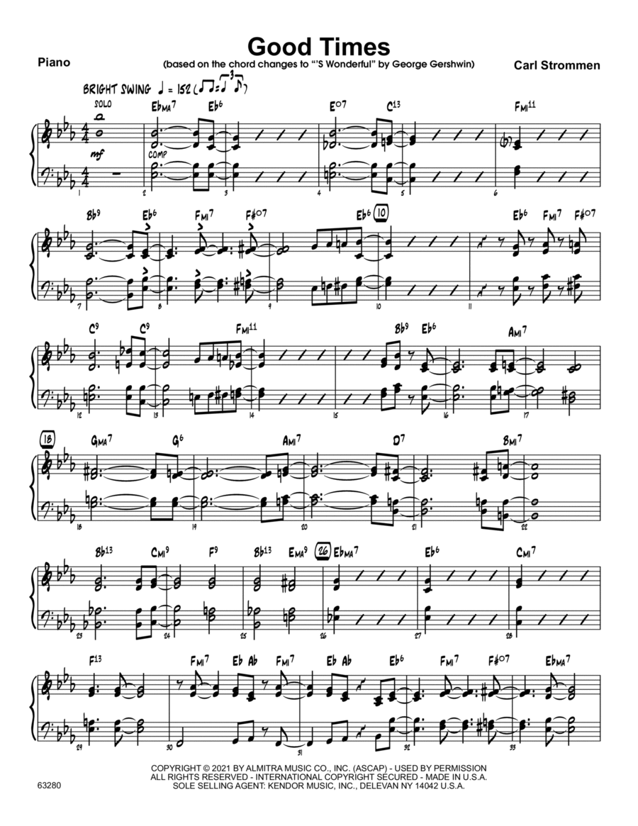 Good Times - Piano Piano scores gallery preview page 1