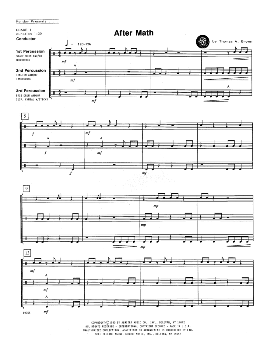 After Math - Full Score Percussion scores gallery preview page 1