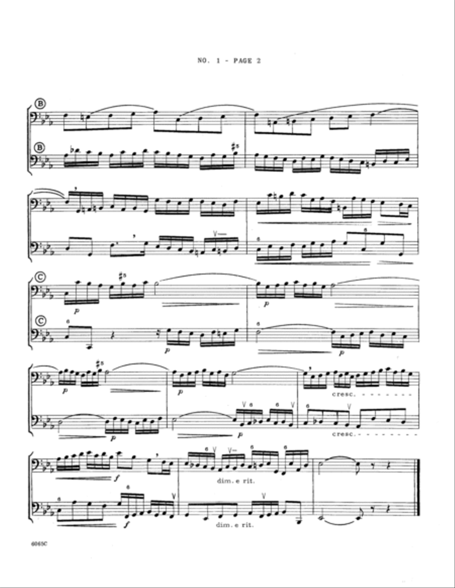 Two Part Inventions No. 1, 3, 12, 15 (arr. Allen Ostrander) Trombone scores gallery preview page 2