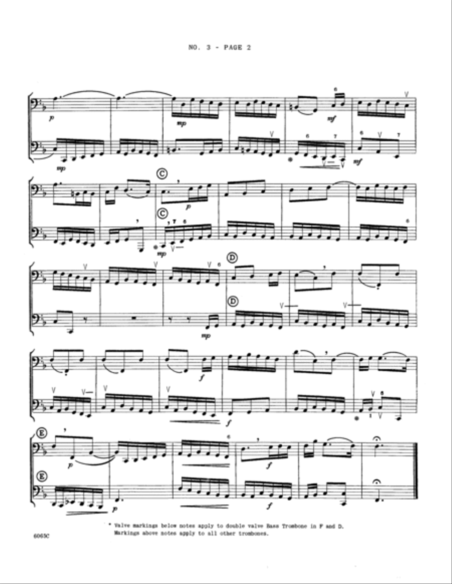 Two Part Inventions No. 1, 3, 12, 15 (arr. Allen Ostrander) Trombone scores gallery preview page 4