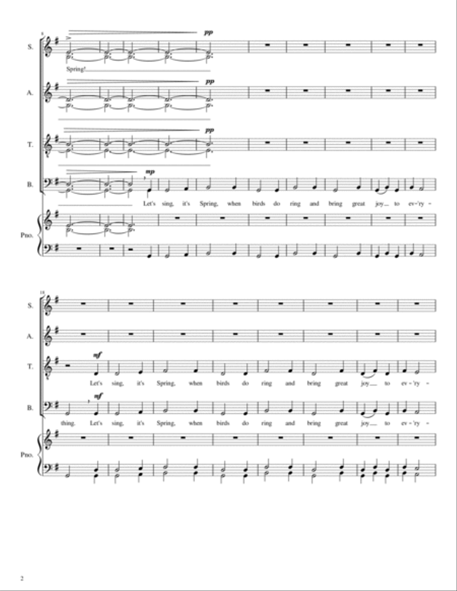 Let's sing, it's Spring! Divisi scores gallery preview page 2