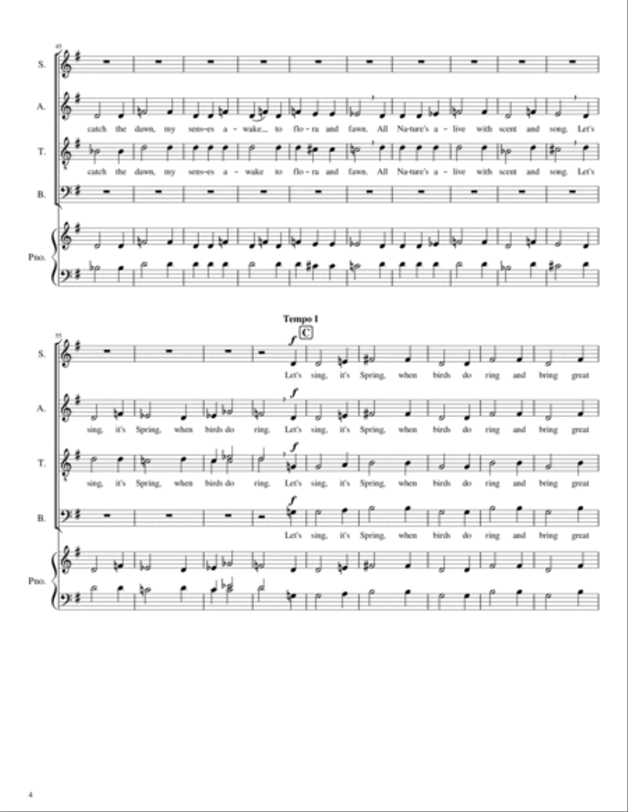 Let's sing, it's Spring! Divisi scores gallery preview page 4