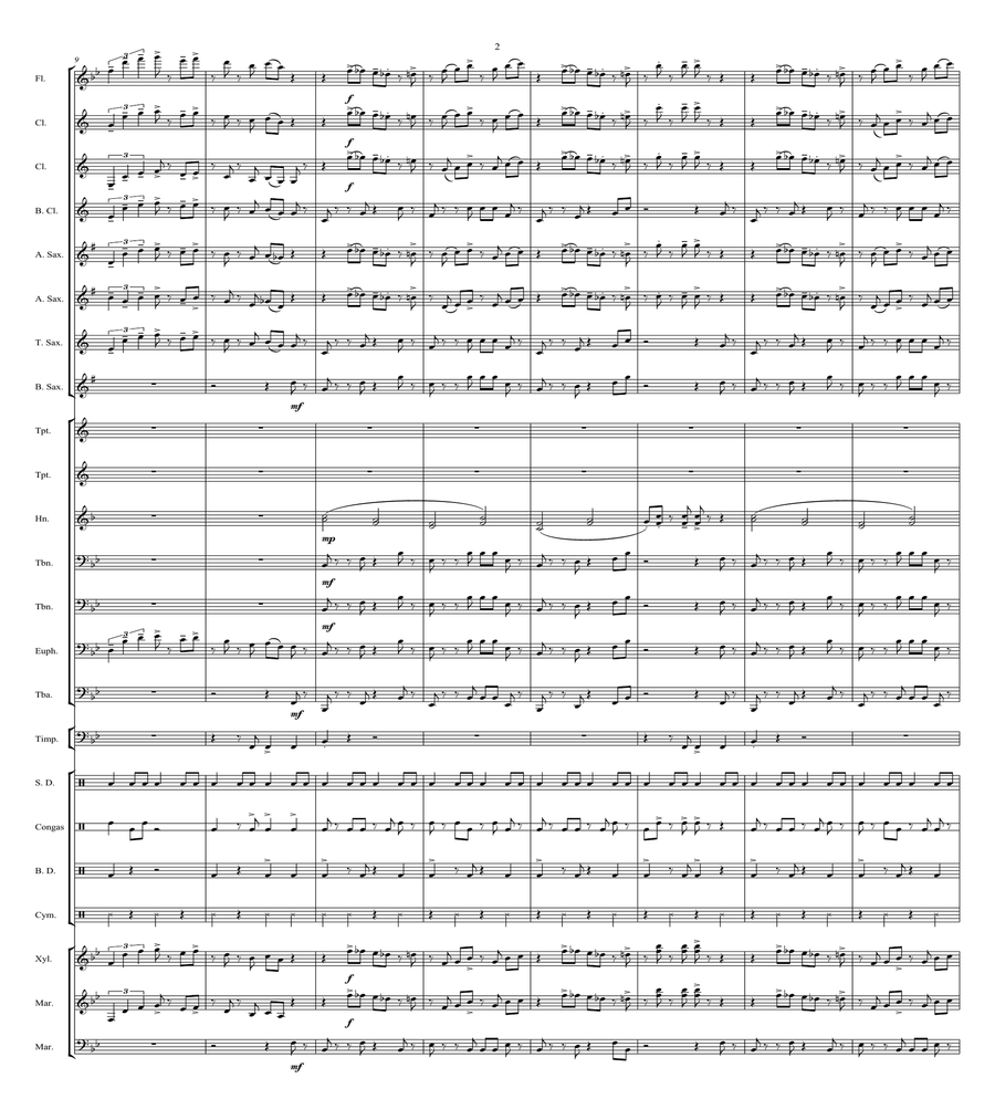 Super Mario Bros Theme Concert Band scores gallery preview page 3