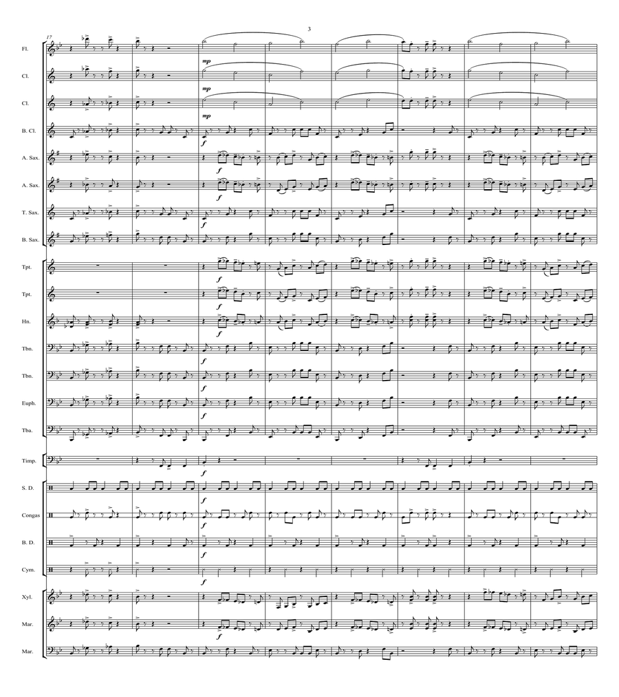Super Mario Bros Theme Concert Band scores gallery preview page 4
