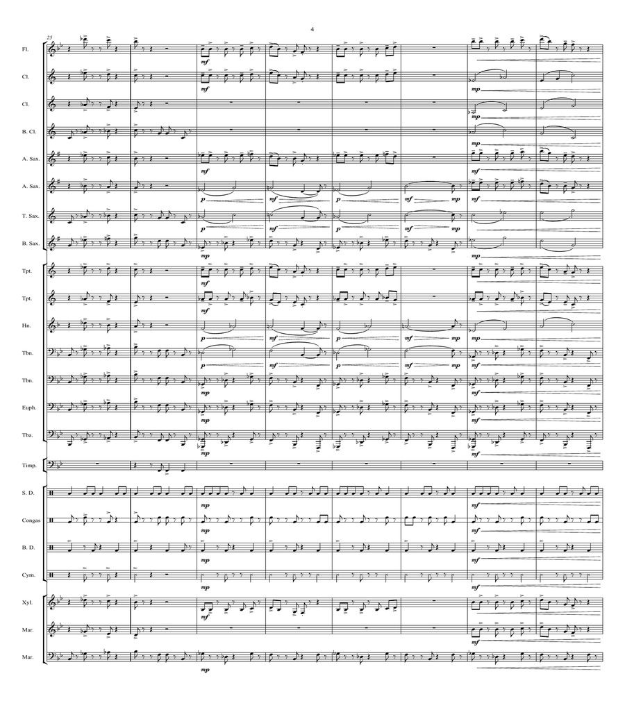 Super Mario Bros Theme Concert Band scores gallery preview page 5