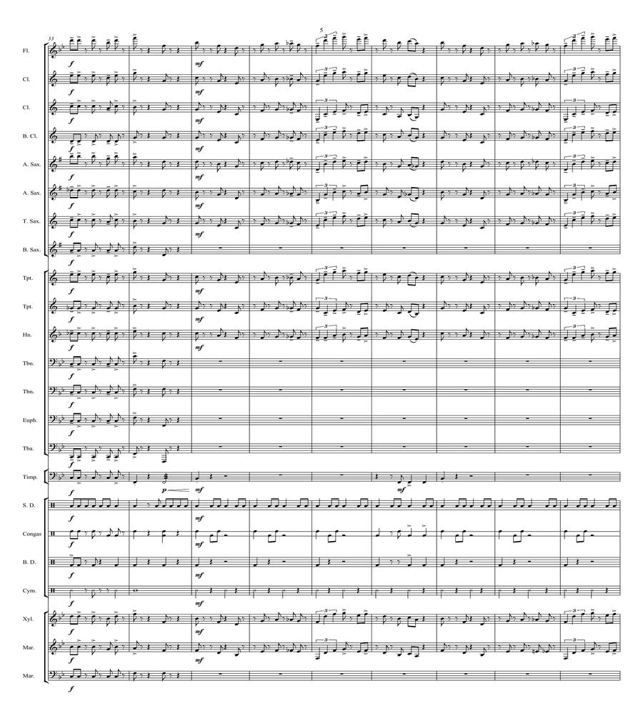 Super Mario Bros Theme Concert Band scores gallery preview page 6