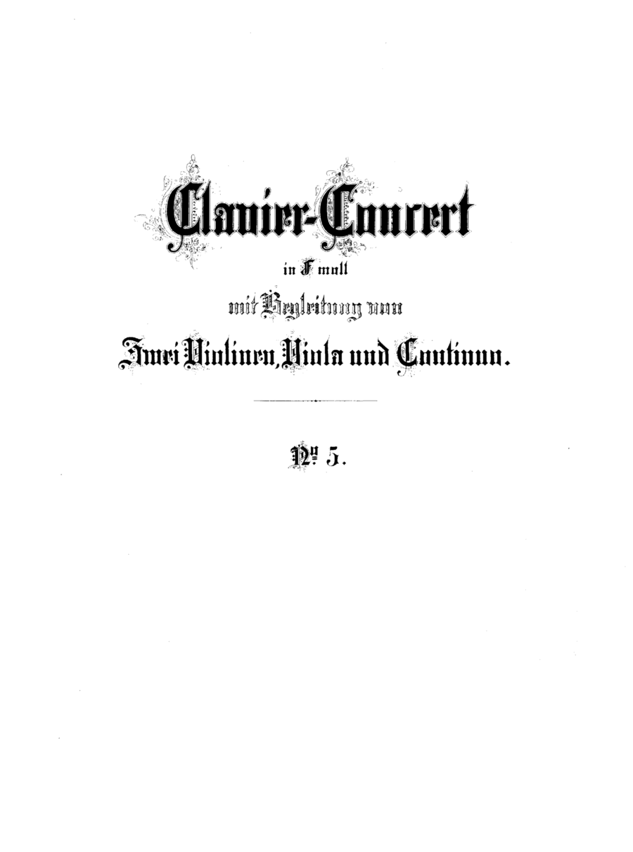 Bach Harpsichord Concerto no. 5 in F minor, BWV 1056 Harpsichord scores gallery preview page 1