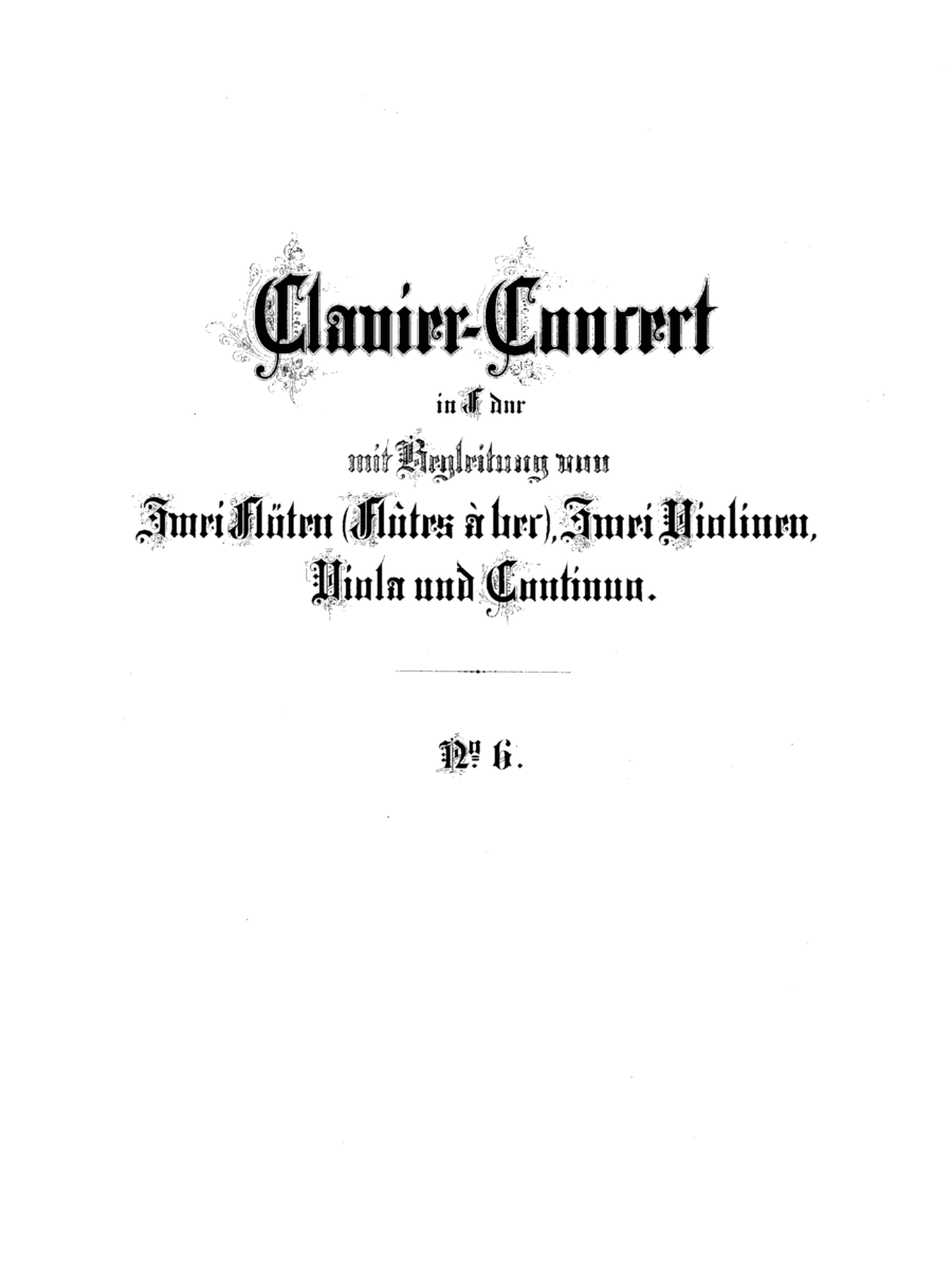 Bach Harpsichord Concerto no. 6 in F major, BWV 1057 Harpsichord scores gallery preview page 1