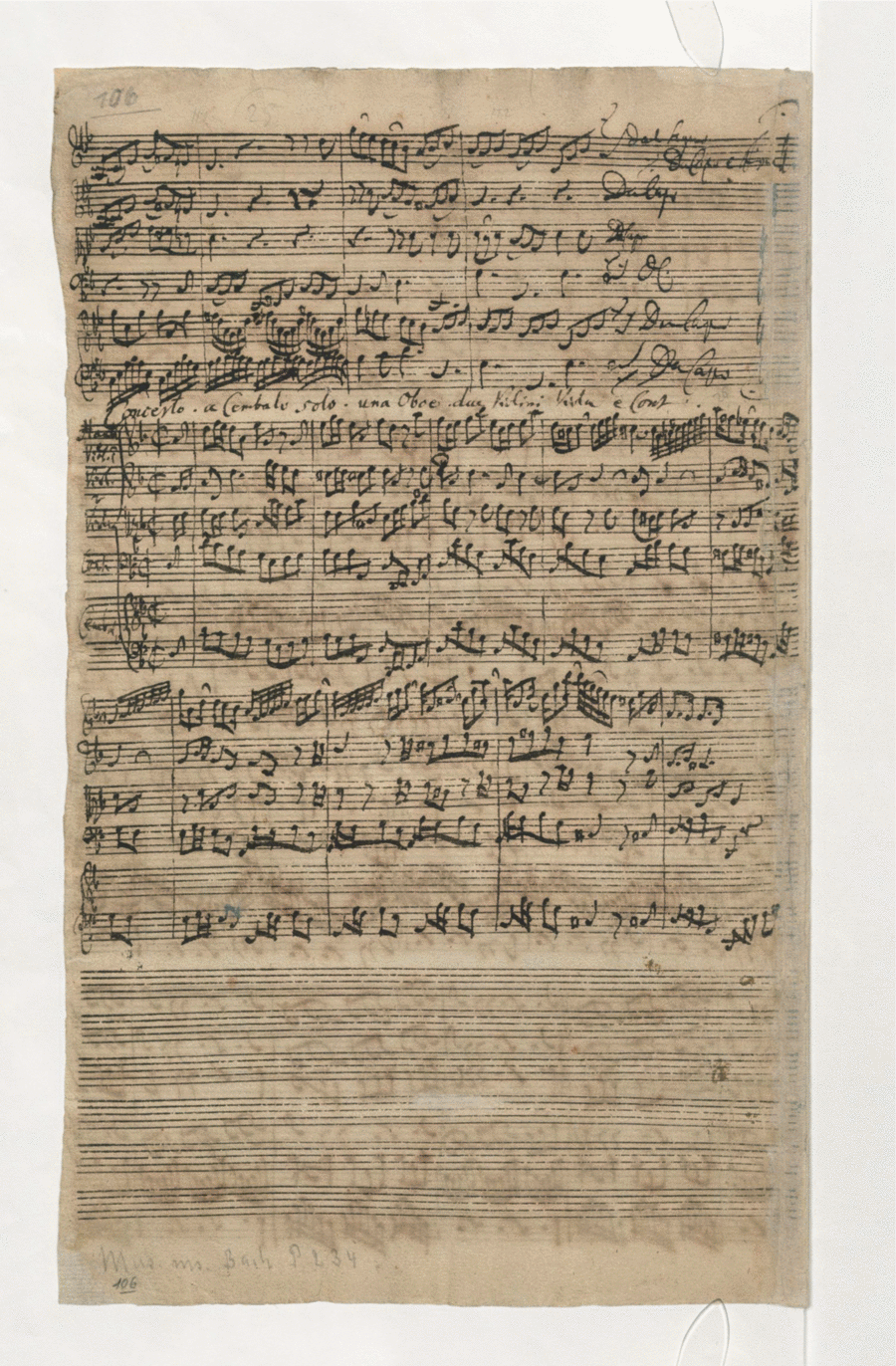 Bach Harpsichord Concerto no. 8 in D minor, BWV 1059 Harpsichord scores gallery preview page 1