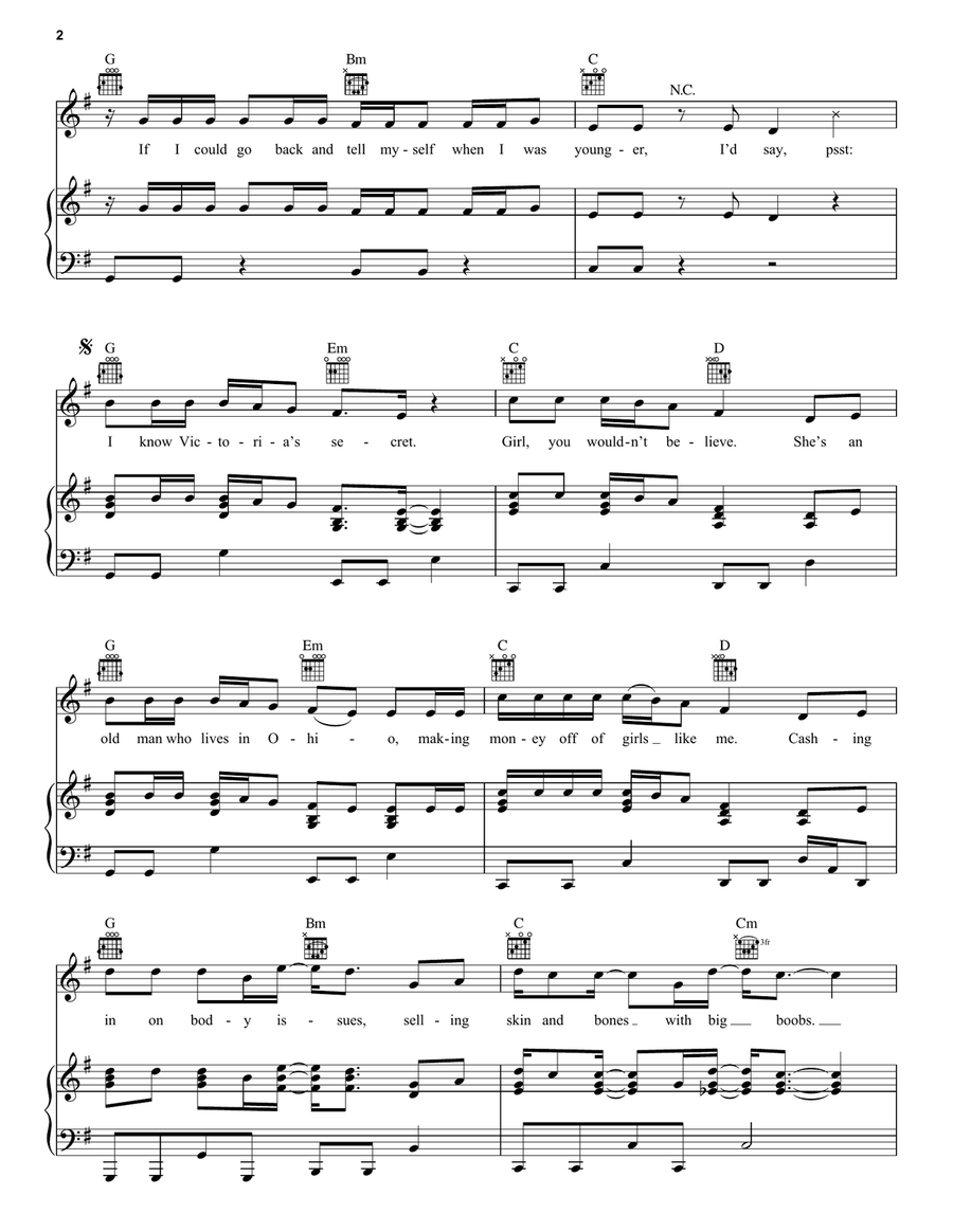 Victoria's Secret Victoria's Secret Piano, Vocal, Guitar scores gallery preview page 2
