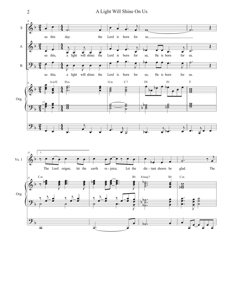 A Light Will Shine On Us (SAB) 3-Part scores gallery preview page 2