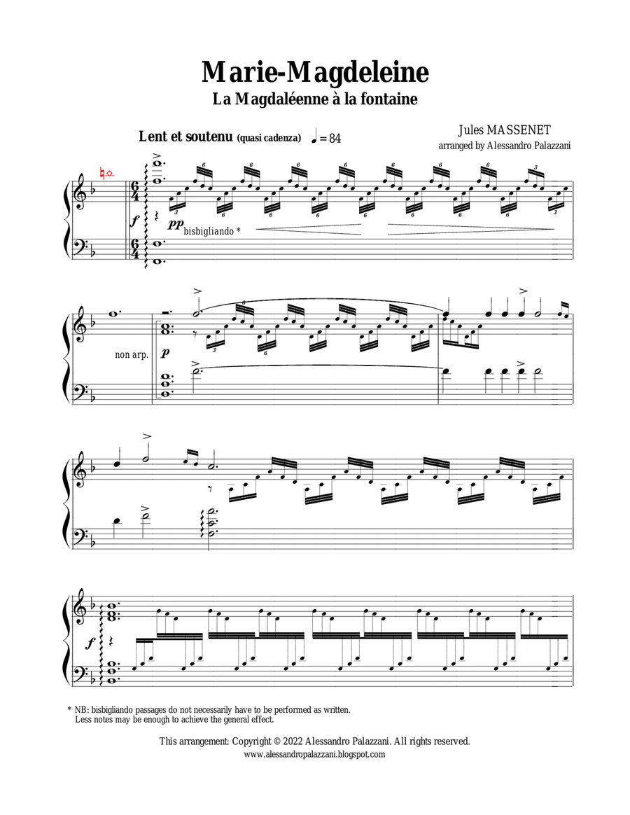 Marie-Magdeleine: la Magdaléenne a la fontaine - for LEVER HARP Celtic Harp scores gallery preview page 4