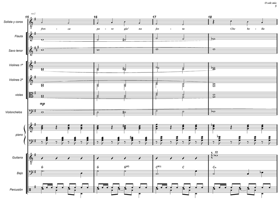 O Sole Mio Large Ensemble scores gallery preview page 5