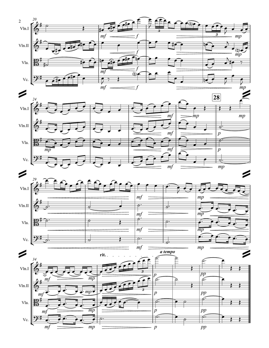 The Girl with the Flaxen Hair (for String Quartet) String Quartet scores gallery preview page 3